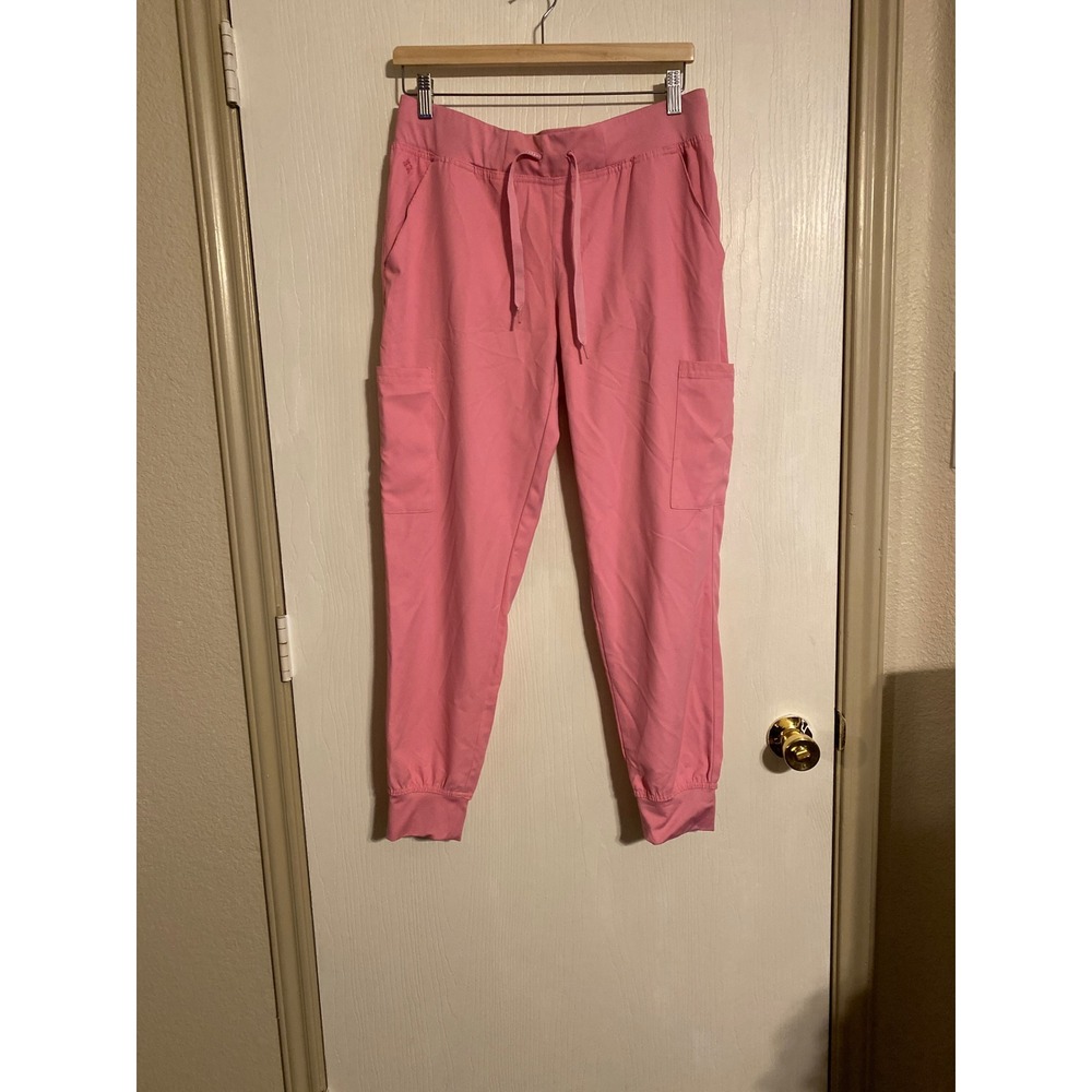 Med Couture Insight Jogger Scrub Pants Taffy Pink Cargo Pockets Womens M 0717